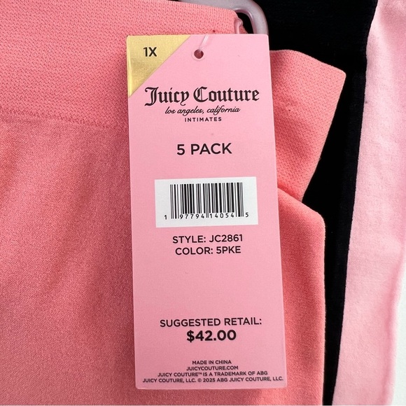 Juicy Couture Women’s Boyshort Panties Sz 1X Pkg/5 Multi Colors Silver Bling - Picture 7 of 8